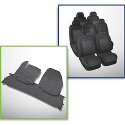 Set: Gummiteppiche + Maßgeschneiderte Sitzbezüge für Ford Galaxy III MPV (2006-2015) - Elegance - P-3
