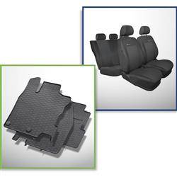 Set: Gummiteppiche + Maßgeschneiderte Sitzbezüge für Nissan Qashqai II Crossover (2014-2021) - Elegance - P-3