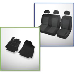 Set: teppiche aus velours + maßgeschneiderte sitzbezüge für Citroen Berlingo II Van (2008-2018) – Elegance P-1 - nur vordere Sitze - Bank/Sitzbank