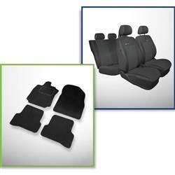 Set: teppiche aus velours + maßgeschneiderte sitzbezüge für Renault Captur I SUV (2013-2019) – Elegance P-1