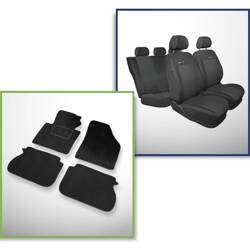 Set: teppiche aus velours + maßgeschneiderte sitzbezüge für Volkswagen Caddy III Cargo (2004-2015) – Elegance P-3 - für zwei Reihen