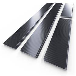 Einstiegsleisten aus Stahl für Skoda Rapid NH Liftback, Spaceback (5 Türen) - (2011-2019) - Croni - Standard - schwarz (Folie Carbon)