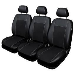 Maßgeschneiderte Sitzbezüge für Renault Master IV Bus (2010-....) 3x1) - Autositzbezüge Schonbezüge für Autositze - Auto-Dekor - Premium - schwarz