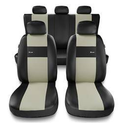 Sitzbezüge Auto für Alfa Romeo MiTo (2008-2018) - Autositzbezüge Universal Schonbezüge für Autositze - Auto-Dekor - X-Line - beige