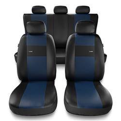 Sitzbezüge Auto für BMW 1er E82, E87, E88, F20, F21 (2004-2019) - Autositzbezüge Universal Schonbezüge für Autositze - Auto-Dekor - X-Line - blau
