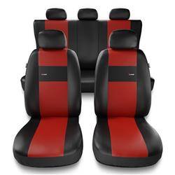 Sitzbezüge Auto für BMW 5er E34, E39, E60, E61, F10, G30, G31 (1988-2019) - Autositzbezüge Universal Schonbezüge für Autositze - Auto-Dekor - X-Line - rot