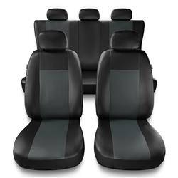 Sitzbezüge Auto für Fiat Albea I, II (2002-2010) - Autositzbezüge Universal Schonbezüge für Autositze - Auto-Dekor - Comfort - grau