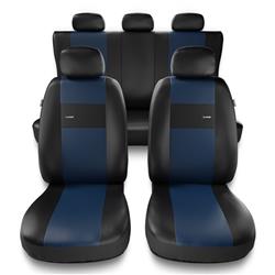Sitzbezüge Auto für Fiat Punto GRANDE, EVO, 2012 (2005-2018) - Autositzbezüge Universal Schonbezüge für Autositze - Auto-Dekor - X-Line - blau