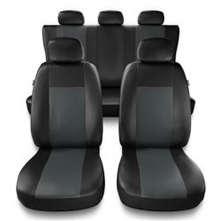Sitzbezüge Auto für Fiat Stilo (2001-2007) - Autositzbezüge Universal Schonbezüge für Autositze - Auto-Dekor - Comfort - grau