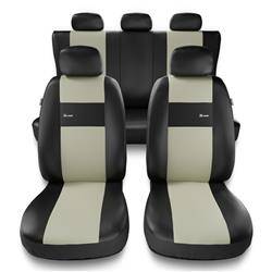 Sitzbezüge Auto für Fiat Stilo (2001-2007) - Autositzbezüge Universal Schonbezüge für Autositze - Auto-Dekor - X-Line - beige