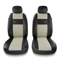 Sitzbezüge Auto für Fiat Stilo (2001-2007) - Vordersitze Autositzbezüge Set Universal Schonbezüge - Auto-Dekor - X-Line 1+1 - beige