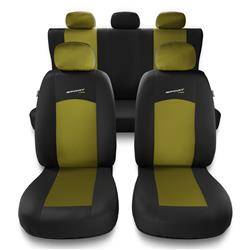Sitzbezüge Auto für Hyundai i10 I, II, III (2008-....) - Autositzbezüge Universal Schonbezüge für Autositze - Auto-Dekor - Sport Line - gelb