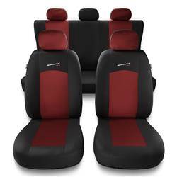 Sitzbezüge Auto für Hyundai i10 I, II, III (2008-....) - Autositzbezüge Universal Schonbezüge für Autositze - Auto-Dekor - Sport Line - rot