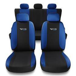 Sitzbezüge Auto für Hyundai i10 I, II, III (2008-....) - Autositzbezüge Universal Schonbezüge für Autositze - Auto-Dekor - Tuning - blau