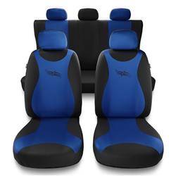Sitzbezüge Auto für Hyundai i10 I, II, III (2008-....) - Autositzbezüge Universal Schonbezüge für Autositze - Auto-Dekor - Turbo - blau