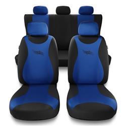 Sitzbezüge Auto für Hyundai i30 I, II, III (2007-2019) - Autositzbezüge Universal Schonbezüge für Autositze - Auto-Dekor - Turbo - blau