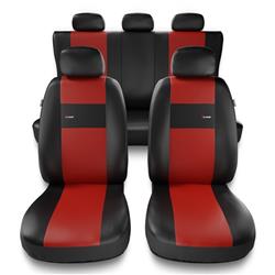 Sitzbezüge Auto für Mitsubishi Lancer V, VI, VII, VIII, IX (1988-2016) - Autositzbezüge Universal Schonbezüge für Autositze - Auto-Dekor - X-Line - rot