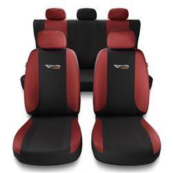 Sitzbezüge Auto für Nissan Pathfinder II, III (1995-2014) - Autositzbezüge Universal Schonbezüge für Autositze - Auto-Dekor - Tuning - rot