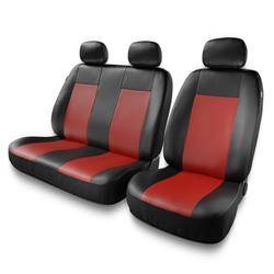 Sitzbezüge Auto für Volkswagen Crafter I, II (2006-2019) - Autositzbezüge Universal Schonbezüge für Autositze - Auto-Dekor - Comfort 2+1 - rot