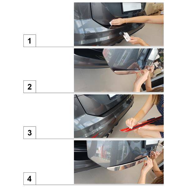 Heckklappenleiste aus Stahl für Opel Corsa E Hatchback (5 Türen) -  (2014-2019) - Croni - silber (Glanz) silbern (Glanz)