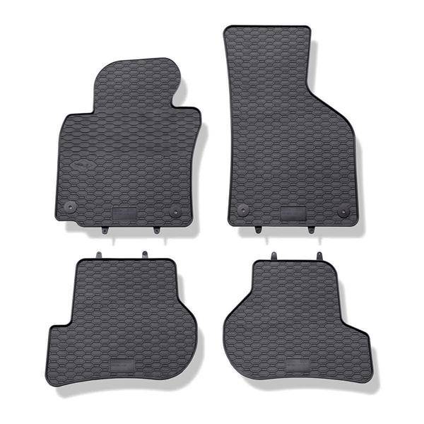 Set: Gummiteppiche + Maßgeschneiderte Sitzbezüge für Volkswagen Jetta V  Limousine, Variant (2005-2010) - Elegance - P-3 - kein Bezug für die  hintere Armlehne