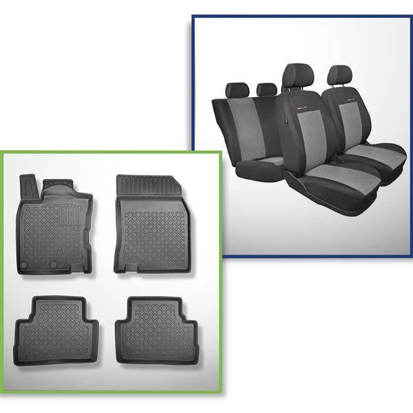 Set: TPE-Teppiche + Maßgeschneiderte Sitzbezüge für Nissan Qashqai II FL  Crossover (2017-05.2021) - Elegance P-2