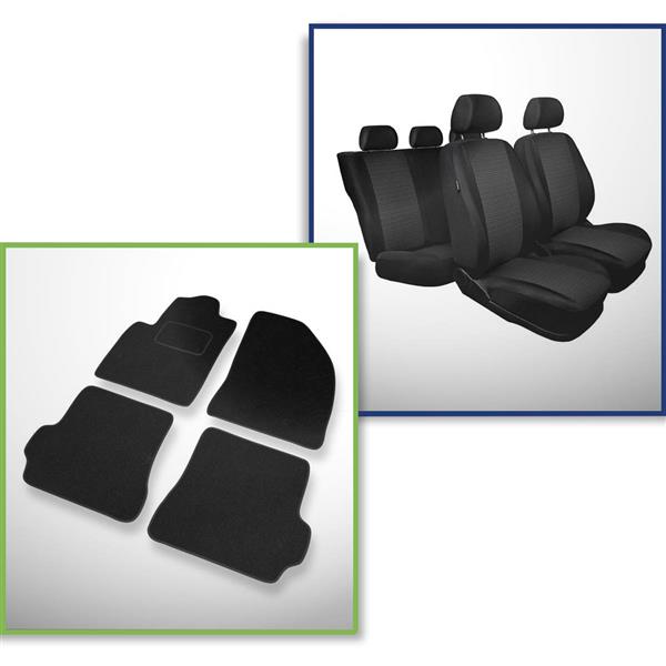 Set: filzteppiche + maßgeschneiderte sitzbezüge für Ford Fiesta VI  Hatchback, Van (2002-2008) – Practic
