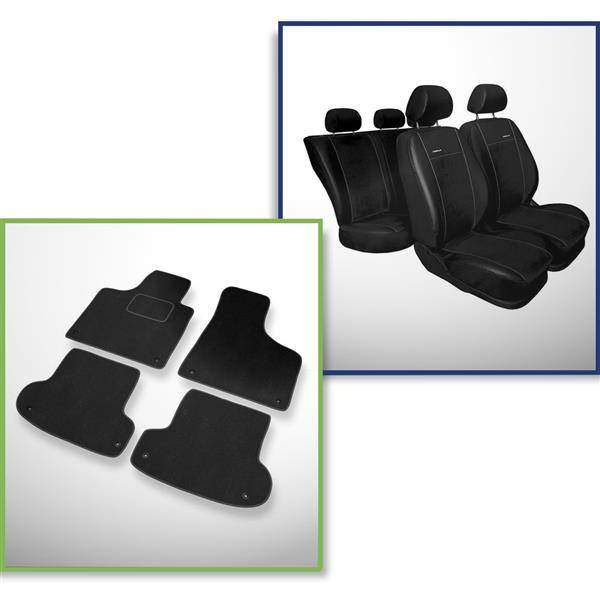 AUDI A3 8P Maßgefertigte Kunstleder Sitzbezüge Schonbezüge Autositzbezüg  Schwarz