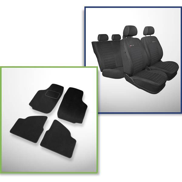Set: teppiche aus velours + maßgeschneiderte sitzbezüge für Opel Corsa C  Hatchback, Limousine, Van (2000-2006) – Elegance P-4