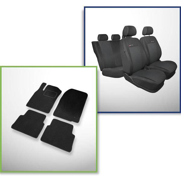 Set: teppiche aus velours + maßgeschneiderte sitzbezüge für Opel