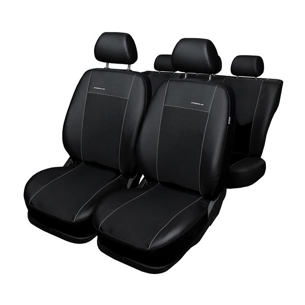 Set: teppiche aus velours + maßgeschneiderte sitzbezüge für Skoda Fabia I  Hatchback, Kombi, Limousine (1999-2007) – Premium schwarz