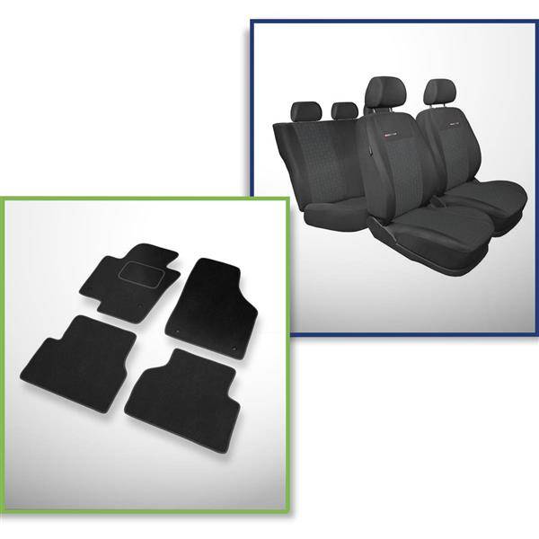Maßgefertigte Kunstleder Sitzbezüge in Schwarz für VW Tiguan 