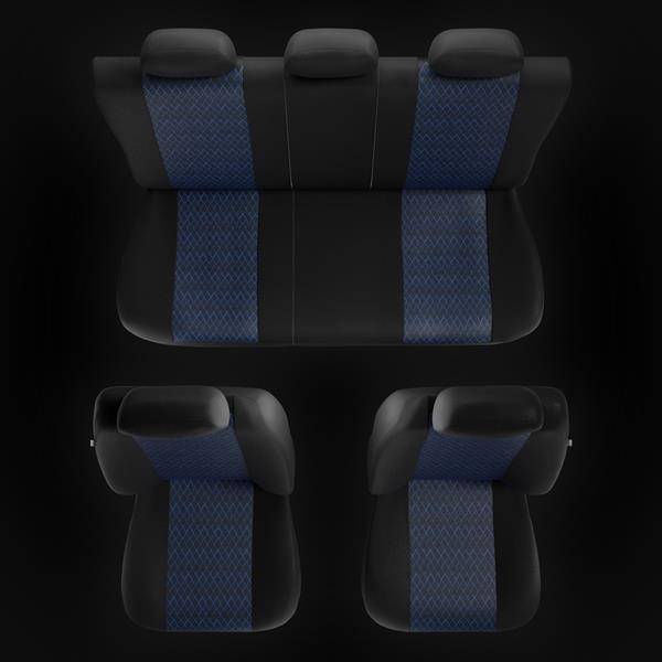 Sitzbezüge Auto für BMW 1er E82, E87, E88, F20, F21 (2004-2019) -  Autositzbezüge Universal Schonbezüge für Autositze - Auto-Dekor - Profi -  blau DG-0007