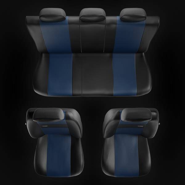 Sitzbezüge Auto für BMW 5er E34, E39, E60, E61, F10, G30, G31 (1988-2019) - Autositzbezüge  Universal Schonbezüge für Autositze - Auto-Dekor - X-Line - blau DG-0007