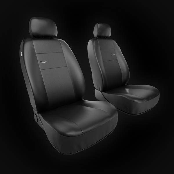 Sitzbezüge Auto für Chevrolet Aveo (2002-2019) - Vordersitze Autositzbezüge  Set Universal Schonbezüge - Auto-Dekor - X-Line 1+1 - schwarz schwarz
