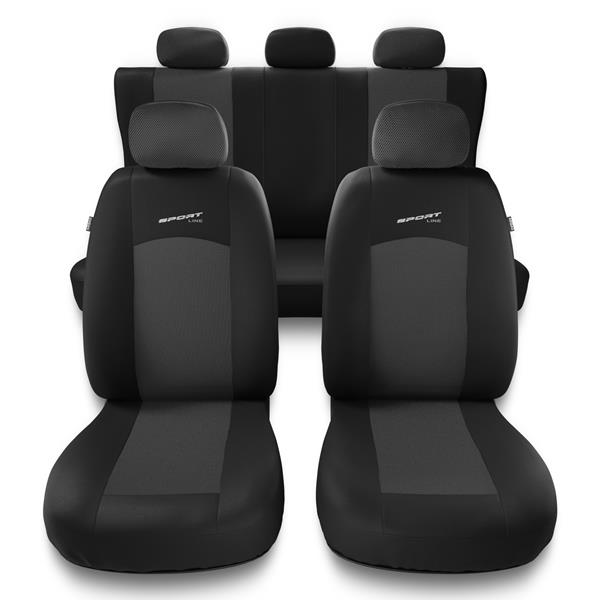 Sitzbezüge Auto für Chevrolet Epica (2006-2012) - Autositzbezüge Universal Schonbezüge  für Autositze - Auto-Dekor - Sport Line - dunkelgrau dunkelgrau