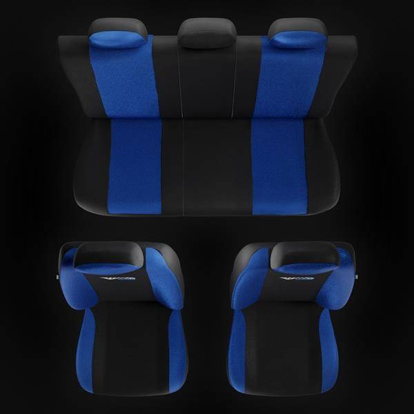 Sitzbezüge Auto für Chevrolet Spark I, II (2005-2019) - Autositzbezüge  Universal Schonbezüge für Autositze - Auto-Dekor - Tuning - blau DG-0007