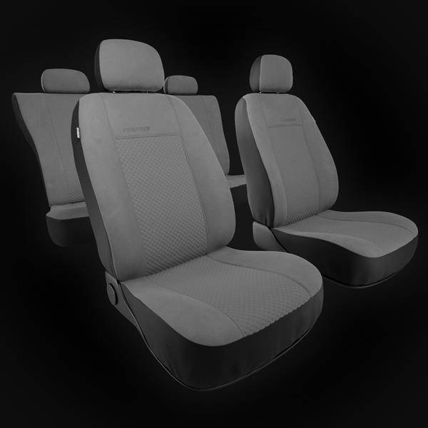 Sitzbezüge Auto für Ford Fiesta MK5, MK6, MK7, MK8 (1999-2019) - Autositzbezüge  Universal Schonbezüge für Autositze - Auto-Dekor - Prestige - grau DG-0074