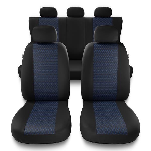 Sitzbezüge Auto für Ford Focus I, II, III, IV (1998-2019) - Autositzbezüge  Universal Schonbezüge für Autositze - Auto-Dekor - Profi - blau DG-0007