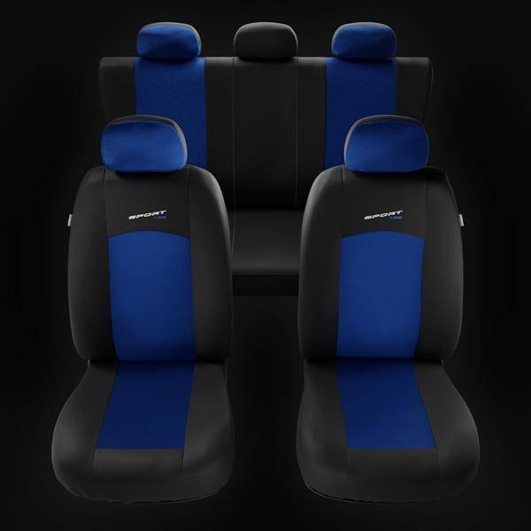 Sitzbezüge Auto für Hyundai i20 I, II (2008-2019) - Autositzbezüge  Universal Schonbezüge für Autositze - Auto-Dekor - Sport Line - hellgrau  hellgrau