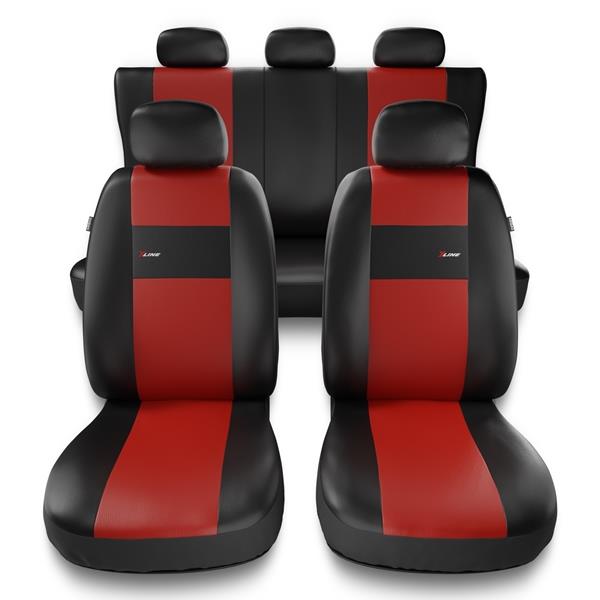 Sitzbezüge Auto für Kia Ceed I, II, III (2006-2019) - Autositzbezüge  Universal Schonbezüge für Autositze - Auto-Dekor - X-Line - rot rot