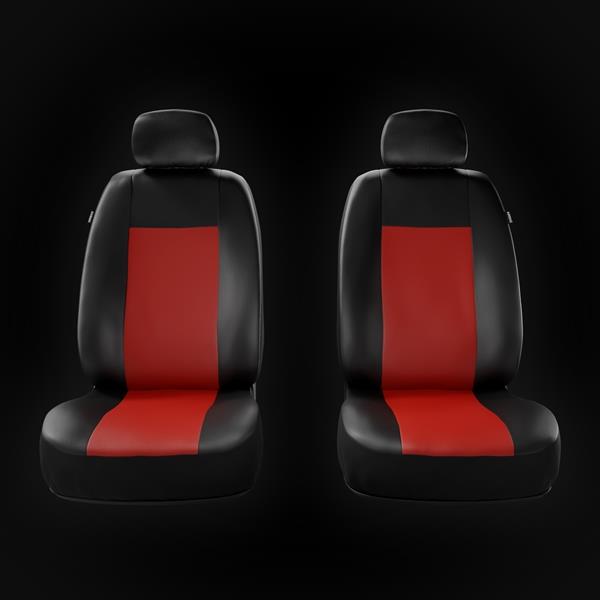 1+1 Autositzbezug rot schwarz Sitzbezüge Kunstleder Schonbezüge Komfort