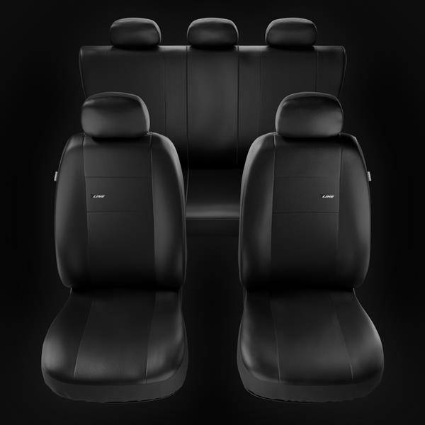 Sitzbezüge Auto für Mitsubishi ASX (2010-2021) - Autositzbezüge Universal  Schonbezüge für Autositze - Auto-Dekor - X-Line - schwarz schwarz