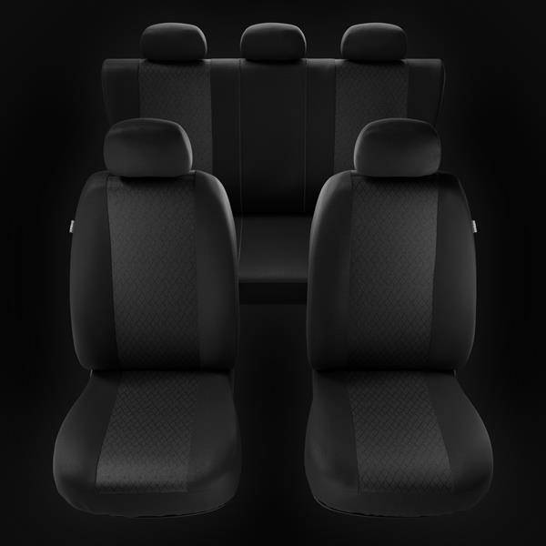 Sitzbezüge Auto für Mitsubishi Space Star (2014-2019) - Autositzbezüge  Universal Schonbezüge für Autositze - Auto-Dekor - Profi - grau DG-0074
