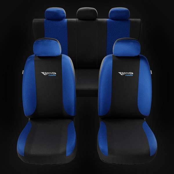 Sitzbezüge Auto für Mitsubishi Space Star (2014-2019) - Autositzbezüge  Universal Schonbezüge für Autositze - Auto-Dekor - Tuning - blau DG-0007