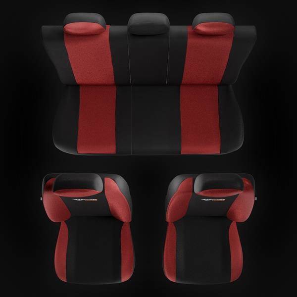Sitzbezüge Auto für Nissan Pulsar (2014-2018) - Autositzbezüge Universal  Schonbezüge für Autositze - Auto-Dekor - Tuning - rot rot