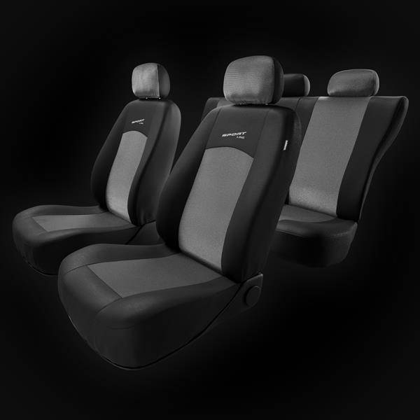 Sitzbezüge Auto für Nissan Qashqai I, II (2007-2019) - Autositzbezüge  Universal Schonbezüge für Autositze - Auto-Dekor - Sport Line - hellgrau  hellgrau