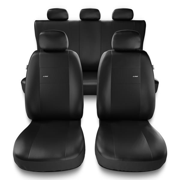 Sitzbezüge Auto für Opel Agila A, B (2000-2014) - Autositzbezüge Universal  Schonbezüge für Autositze - Auto-Dekor - X-Line - schwarz schwarz