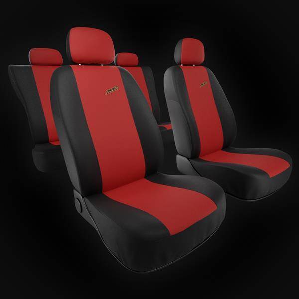 Sitzbezüge Auto für Peugeot 5008 I, II (2009-2019) - Autositzbezüge  Universal Schonbezüge für Autositze - Auto-Dekor - XR - rot rot