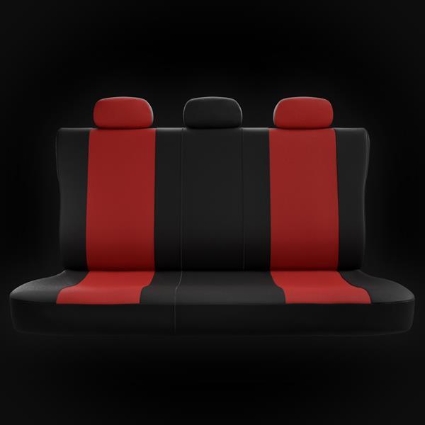 Sitzbezüge Auto für Peugeot 5008 I, II (2009-2019) - Autositzbezüge  Universal Schonbezüge für Autositze - Auto-Dekor - XR - rot rot